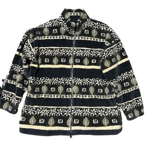 Vintage Alps Fine Women's Apparel sz XL Full Zip Fuzzy Cardigan Sweater Fleece